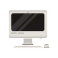 Personal computer with mouse and keyboard vector Illustration on a white background Royalty Free Stock Photo