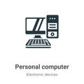 Personal computer vector icon on white background. Flat vector personal computer icon symbol sign from modern electronic devices Royalty Free Stock Photo