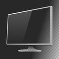 Silver display monitor mockup screen reflect vector illustration