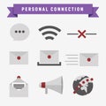 Personal Connection Icon Set Royalty Free Stock Photo