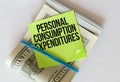 Personal Consumption Expenditures PCE are shown using the text. Royalty Free Stock Photo
