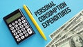 Personal Consumption Expenditures PCE are shown using the text Royalty Free Stock Photo