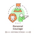 Personal courage multi color concept icon