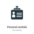 Personal credentials vector icon on white background. Flat vector personal credentials icon symbol sign from modern user interface