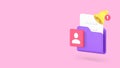 Personal data archive storage database file notification banner copy space vector illustration