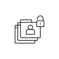 Personal data, blocked, unlocked icon. Simple line, outline vector of confidential information icons for ui and ux, website or
