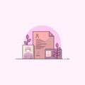 Personal data document illustration, vector identity file, photo