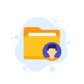 Personal data folder vector icon Royalty Free Stock Photo