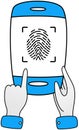 Personal data protection with biometric technologies and personal identification. Login fingerprint