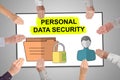Personal data security concept on a whiteboard Royalty Free Stock Photo