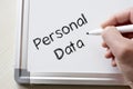 Personal data written on whiteboard Royalty Free Stock Photo