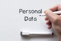 Personal data written on whiteboard Royalty Free Stock Photo