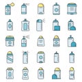 Personal deodorant icons set vector color