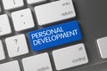 Personal Development CloseUp of Keyboard. 3D. Royalty Free Stock Photo