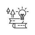 Personal development courses black line icon. Self improvement. Pictogram for web page, mobile app. UI UX GUI design
