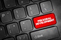 PERSONAL DEVELOPMENT text on red keyboard key representing growth learning improvement goals skills mindset progress motivation Royalty Free Stock Photo