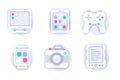 Personal devices web concept of 3d paper icons set. Royalty Free Stock Photo