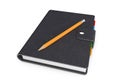 Personal Diary or Organiser Book with Black Leather Cover and P Royalty Free Stock Photo