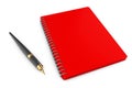 Personal Diary or Organiser Book with Pen. 3d Rendering