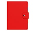 Personal Diary or Organiser Book with Red Leather Cover. 3d Ren