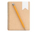 Personal Diary or Organiser Books with Pencil. 3d Rendering Royalty Free Stock Photo