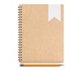 Personal Diary or Organiser Books with Pencil. 3d Rendering