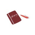 Personal diary. Personal notebook. Colored flat doodle vector illustration