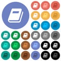 Personal diary round flat multi colored icons