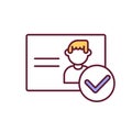 Personal document check RGB color icon