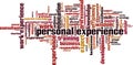 Personal experience word cloud Royalty Free Stock Photo