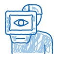 Personal Eye Treatment doodle icon hand drawn illustration