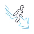 personal failure line icon, outline symbol, vector illustration, concept sign