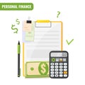 Personal finance, Budget planning concept.