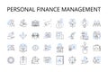 Personal Finance Management line icons collection. Financial Planning, Wealth Management, My Management, Fiscal Royalty Free Stock Photo