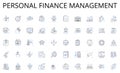 Personal Finance Management line icons collection. Trust, Reliability, Confidence, Guaranty, Certitude, Security, Peace