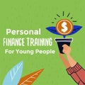 Personal finance training for young people banner Royalty Free Stock Photo