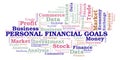 Personal Financial Goals word cloud. Royalty Free Stock Photo