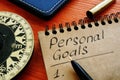 Personal goals list with retro compass