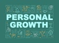 Personal growth green word concepts banner