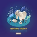 Personal Growth Isometric Composition Royalty Free Stock Photo