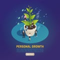 Personal Growth Isometric Composition Royalty Free Stock Photo