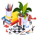 Personal Growth Isometric Composition Royalty Free Stock Photo