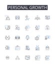 Personal growth line icons collection. Self-improvement, Personal development, Advancement journey, Progressive