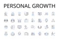 Personal growth line icons collection. Self-improvement, Personal development, Advancement journey, Progressive Royalty Free Stock Photo