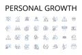 Personal growth line icons collection. Self-improvement, Personal development, Advancement journey, Progressive Royalty Free Stock Photo