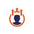 personal growth or raise icon on white Royalty Free Stock Photo