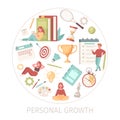 Personal Growth Round Composition Royalty Free Stock Photo