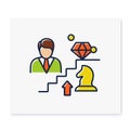 Personal growth strategies color icon