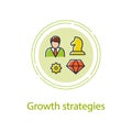Personal growth strategies concept line icon