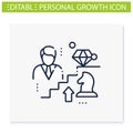 Personal growth strategies line icon